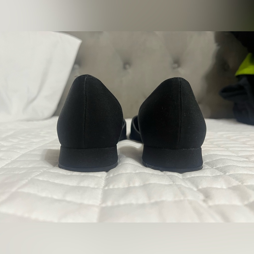 Stuart Whitman black dress flat shoe round toe Size 9 1/2 aaaa (extra slim) - Picture 6 of 8